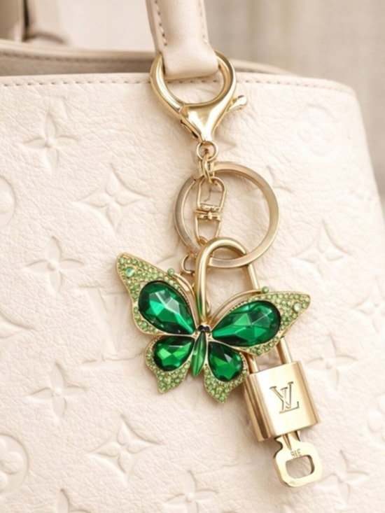 Louis Vuitton Accessories - Louis Vuitton Gold Lock 🔒 Authentic LV Key + Unbranded Butterfly Bag Charm